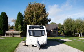 Tents pitched on hardstanding ground